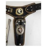 Vintage Hubley Cowboy Revolver Toy Set with Twin Holsters