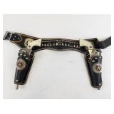 Vintage Hubley Cowboy Revolver Toy Set with Twin Holsters