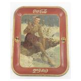 Vintage 1941 Coca Cola Advertising Tray with Ice Skater Design
