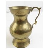 Antique? Brass Pitcher with Ornate Handle