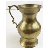 Antique? Brass Pitcher with Ornate Handle