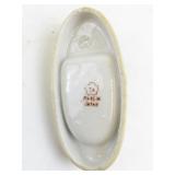 Vintage Japanese Porcelain Ashtray with Blue-Clad Figural Detail