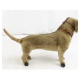 Rare Antique Toy Dog (Roullet & Decamps?) with Red Leather Harness and Wheels