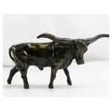 Vintage Bronze Longhorn Steer Miniature Figurine