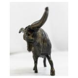 Vintage Bronze Longhorn Steer Miniature Figurine