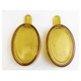 Pair of 3" Amber Glass Ashtrays with Handles