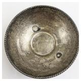 Vintage Silver-Plated Footed Bowl with Beaded Rim