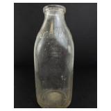 Vintage Glass Powder Jar with Brass Lid and Floral Design