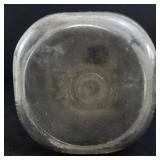 Vintage Glass Powder Jar with Brass Lid and Floral Design