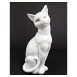 Vintage White Porcelain Cat Figurine from Japan