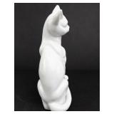 Vintage White Porcelain Cat Figurine from Japan