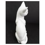 Vintage White Porcelain Cat Figurine from Japan