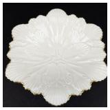 Lenox Hand Decorated Pedestal Dish with 24k Gold Trim