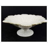 Lenox Hand Decorated Pedestal Dish with 24k Gold Trim