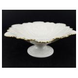 Lenox Hand Decorated Pedestal Dish with 24k Gold Trim