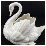 Lenox Porcelain Swans, Elephant, & Leaping Dolphin Figurine Set with 24 Karat Gold Trim