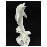 Lenox Porcelain Swans, Elephant, & Leaping Dolphin Figurine Set with 24 Karat Gold Trim