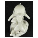 Lenox Porcelain Swans, Elephant, & Leaping Dolphin Figurine Set with 24 Karat Gold Trim