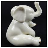 Lenox Porcelain Swans, Elephant, & Leaping Dolphin Figurine Set with 24 Karat Gold Trim