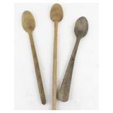 Set of 3 Vintage Wooden Kitchen Spoons