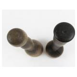 Set of 2 Vintage Wooden Mashers and Mallets