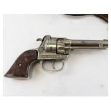 Vintage Leather Gun Holster Belt with Hubley Cowboy Cap Gun