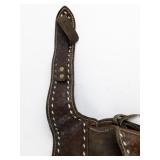 Vintage Leather Gun Holster Belt with Hubley Cowboy Cap Gun