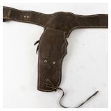 Vintage Leather Gun Holster Belt with Hubley Cowboy Cap Gun