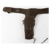 Vintage Leather Gun Holster Belt with Hubley Cowboy Cap Gun
