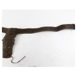 Vintage Leather Gun Holster Belt with Hubley Cowboy Cap Gun