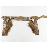 Vintage 1950s Hubley Texan Jr. Cap Gun Belt & Holster Set with Steer Grip