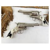 Vintage 1950s Hubley Texan Jr. Cap Gun Belt & Holster Set with Steer Grip