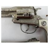 Vintage 1950s Hubley Texan Jr. Cap Gun Belt & Holster Set with Steer Grip