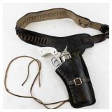 Nichols Stallion 45  MKII Toy Cap Gun with Leather Holster Belt