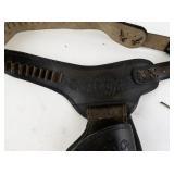 Nichols Stallion 45  MKII Toy Cap Gun with Leather Holster Belt