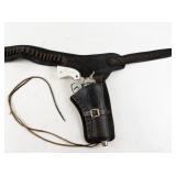 Nichols Stallion 45  MKII Toy Cap Gun with Leather Holster Belt