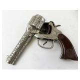 Vintage Kilgore Metal Toy Gun with Leather Holster and Belt