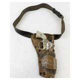 Vintage 1939 Gene Autry L Kenton Cap Gun with Simulated Pearl Handle & Leather Holster and Belt