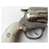 Vintage 1939 Gene Autry L Kenton Cap Gun with Simulated Pearl Handle & Leather Holster and Belt
