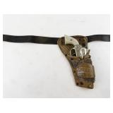 Vintage 1939 Gene Autry L Kenton Cap Gun with Simulated Pearl Handle & Leather Holster and Belt