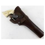 Vintage 10" Kilgore -THE AMERICAN- Cast Iron Cap Gun with Leather Holster