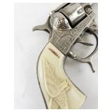 Vintage 10" Kilgore -THE AMERICAN- Cast Iron Cap Gun with Leather Holster