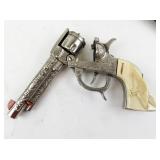 Vintage 10" Kilgore -THE AMERICAN- Cast Iron Cap Gun with Leather Holster