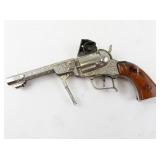 Vintage Pioneer Cap Gun Revolver with Leather Holster