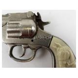 Vintage 7" Bang-O Cast Iron Toy Cap Gun with Ivory-Colored Handle