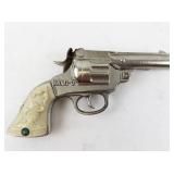 Vintage 7" Bang-O Cast Iron Toy Cap Gun with Ivory-Colored Handle