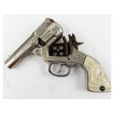 Vintage 7" Bang-O Cast Iron Toy Cap Gun with Ivory-Colored Handle