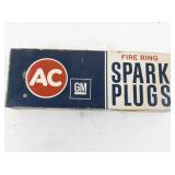 Vintage Set of 8 AC GM Fire Ring Spark Plug in Original Box