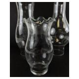 Collection of 3 Glass Hurricane Lamp Shades