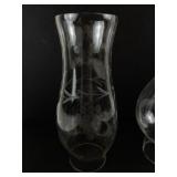 Collection of 3 Glass Hurricane Lamp Shades